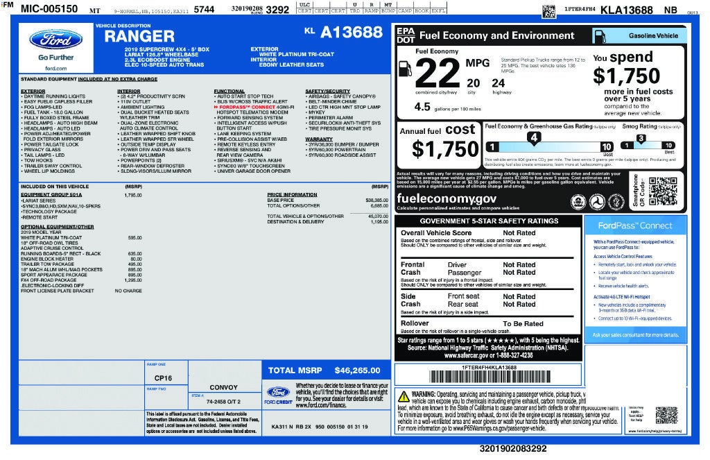 2019 Ford Ranger XL