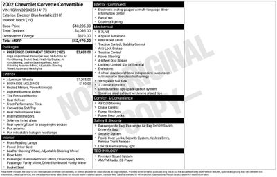 2002 Chevrolet Corvette BASE