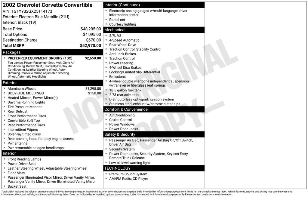 2002 Chevrolet Corvette BASE