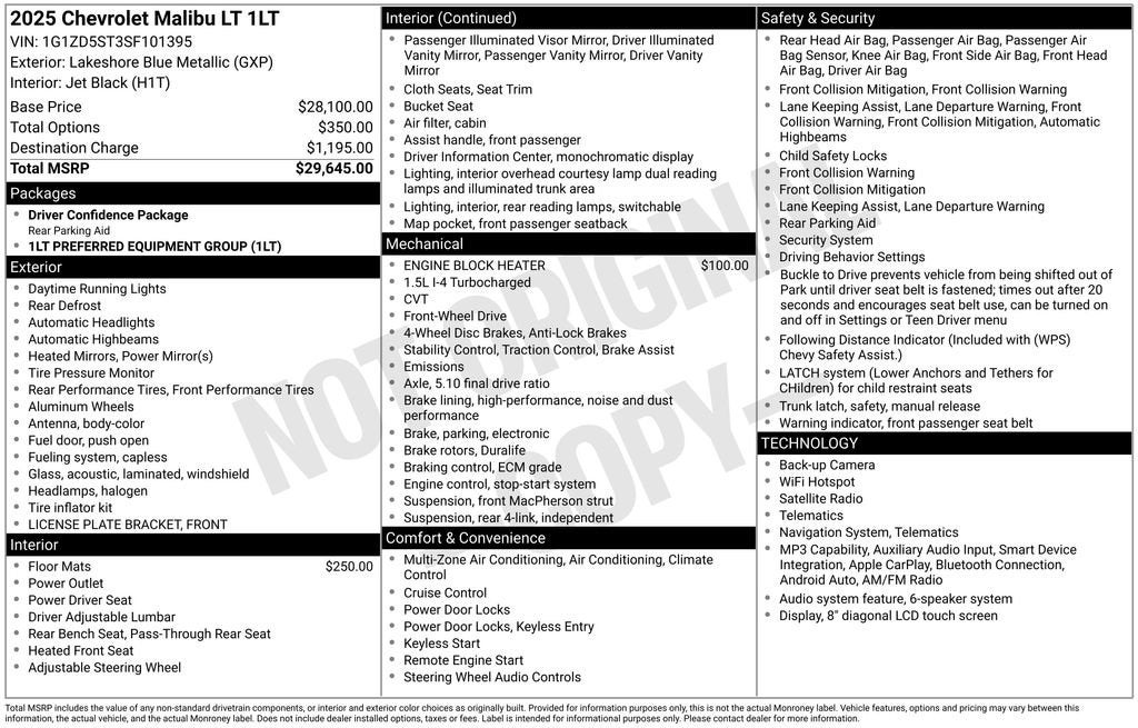 2025 Chevrolet Malibu 1LT