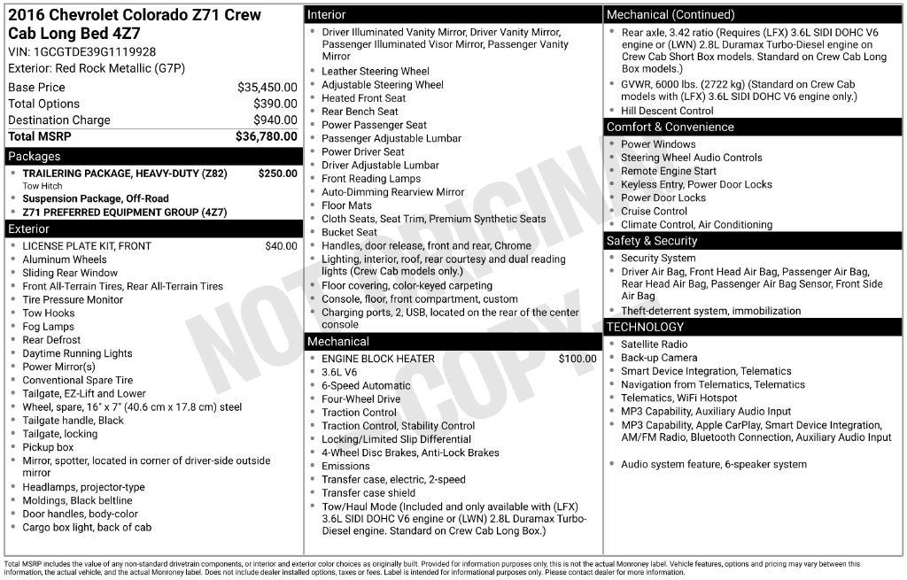 2016 Chevrolet Colorado 4WD Z71