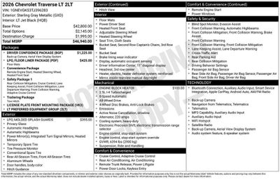 2026 Chevrolet Traverse LT