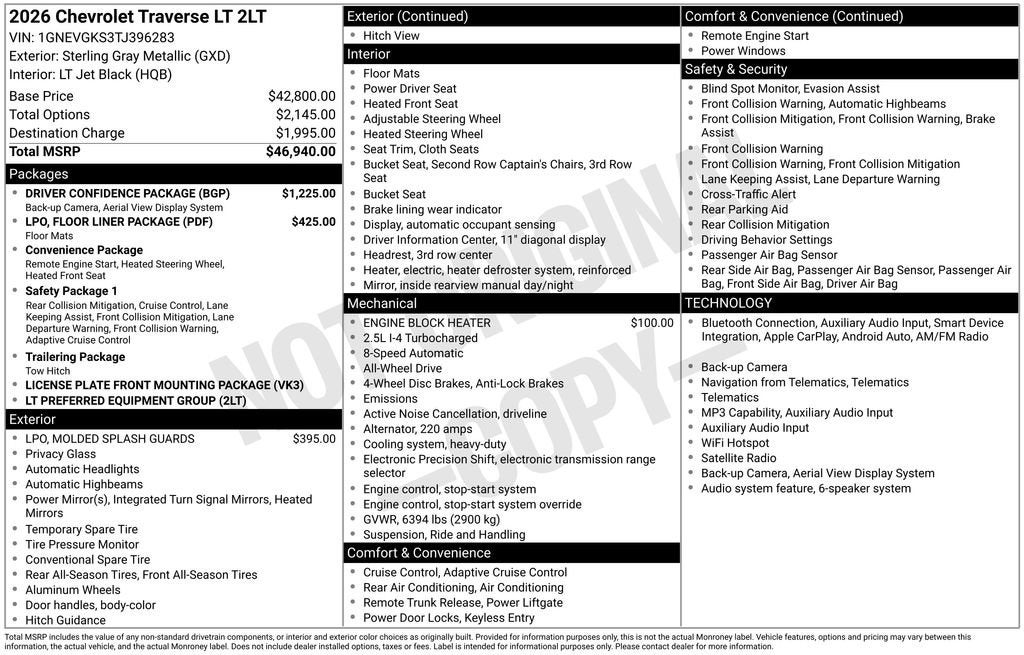 2026 Chevrolet Traverse LT