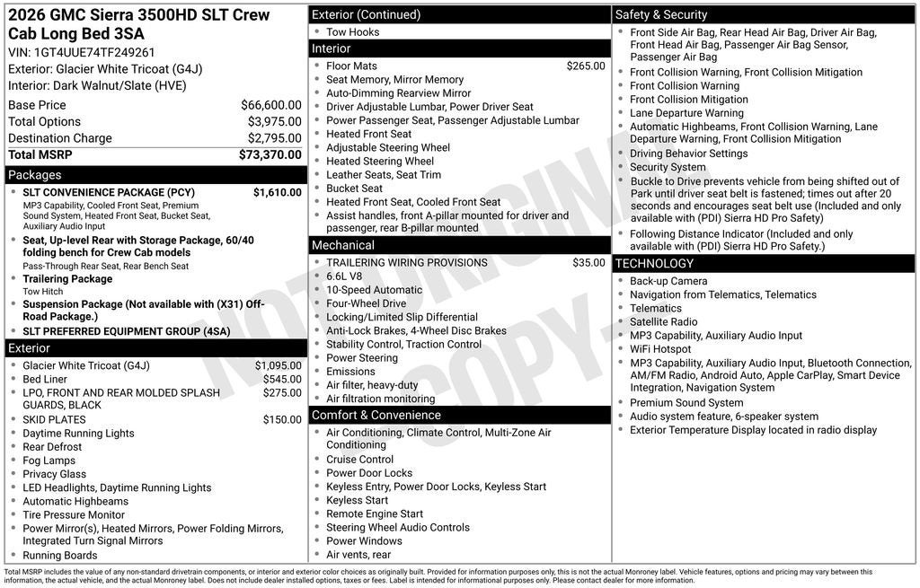 2026 GMC Sierra 3500 HD SLT