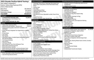 2023 Chrysler Pacifica Hybrid Touring L