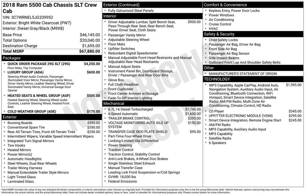 2018 RAM 5500 Chassis Cab SLT
