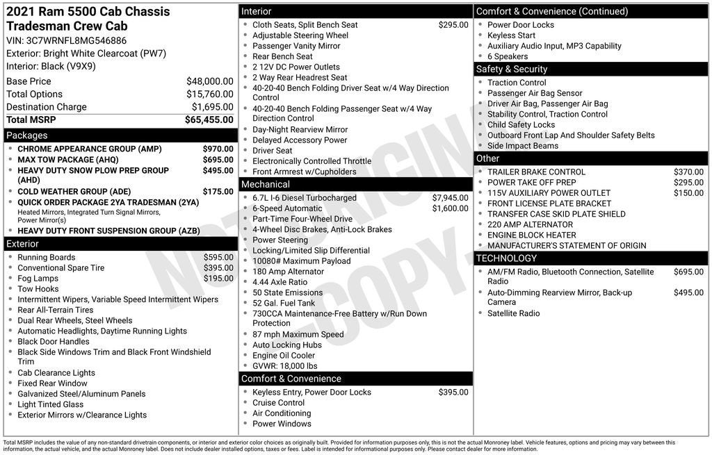 2021 RAM 5500 Chassis Cab Tradesman