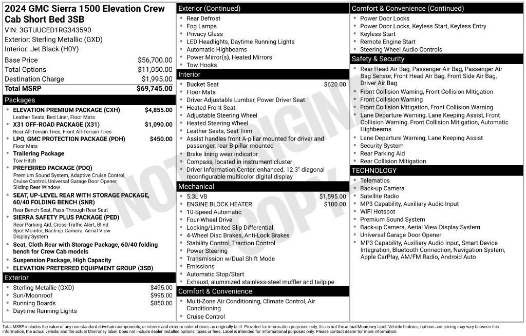 2024 GMC Sierra 1500 Elevation
