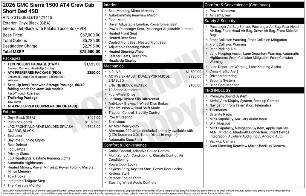 2026 GMC Sierra 1500 AT4